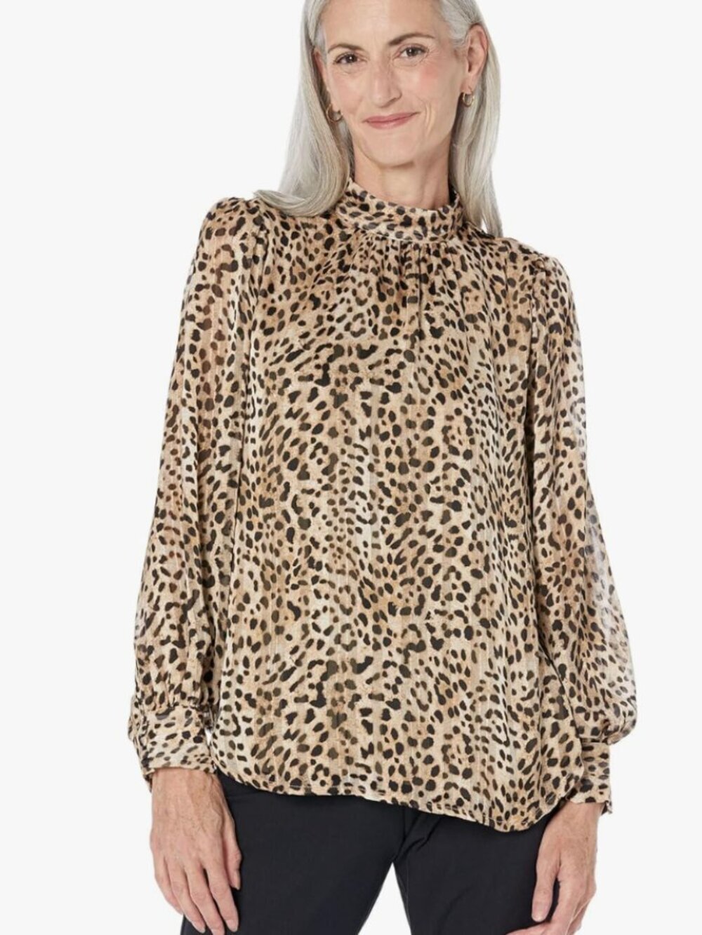 NWOT! Vince Camuto Puff Long Sleeve Blouse with Mock Neck Collar and Cuffs XL